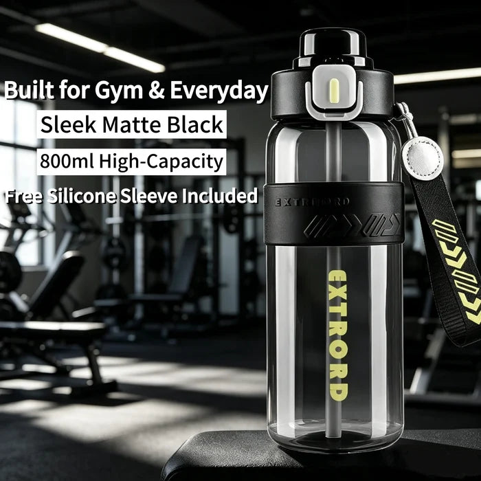 Dual-Use Sports Water Bottle - Leak-Proof, Heat-Resistant, BPA-Free, with Lanyard & Silicone Grip