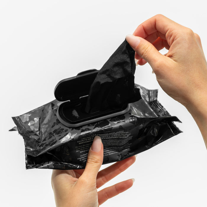 Model image of Nannette de Gaspé Essence Noir Cleansing and Treating Facial Cloths