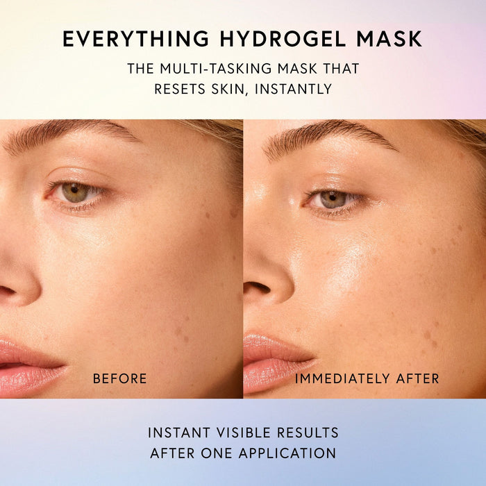 Before and after results of using Dr. Barbara Sturm Everything Hydrogel Mask