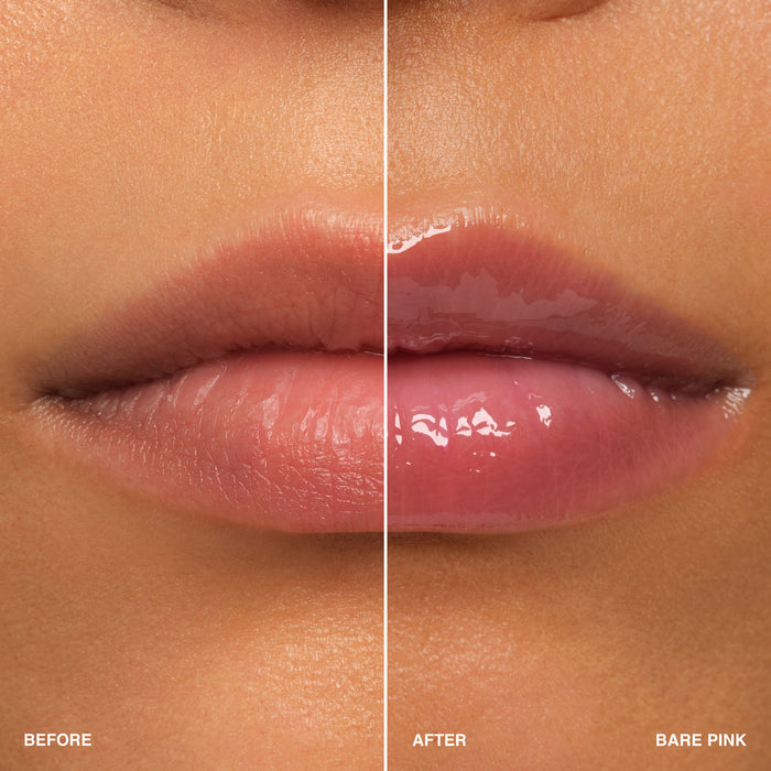 Before and after results of using Bobbi Brown Extra Blushing pH Tinted Lip Oil