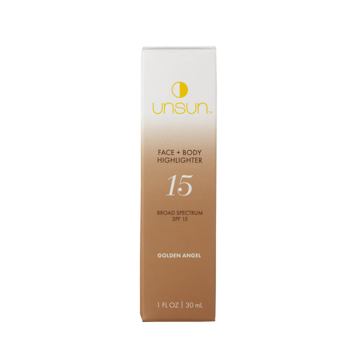 Image of the Unsun Face and Body Highlighter SPF 15 variant: Golden Angel box