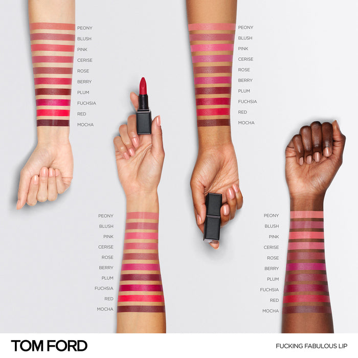 An arm swatch of Tom Ford F'ing Fabulous Lip Color Lipstick variant: F1 Peony