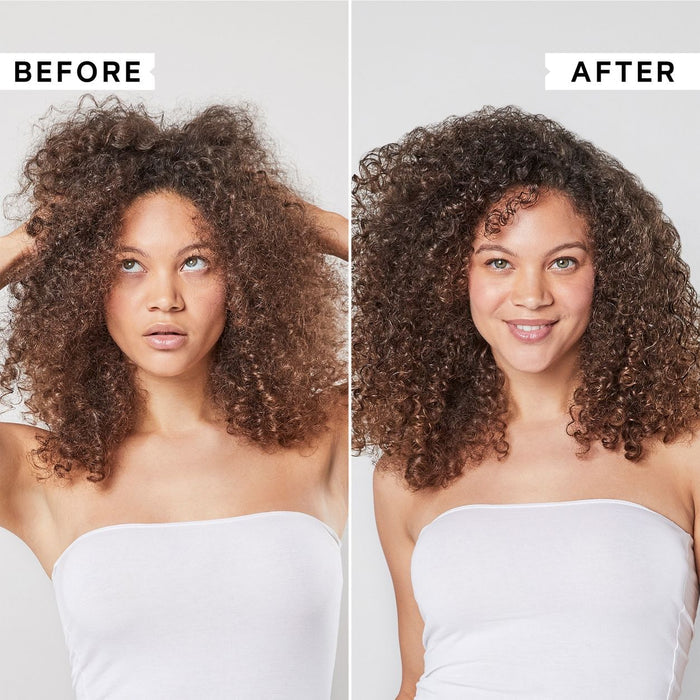Before and after results of using Philip Kingsley Flaky Scalp Hydrating Conditioner