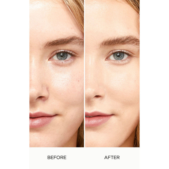 Before and after results of using Laura Mercier Flawless Lumière Radiance-Perfecting Foundation variant: 1C0 CAMEO