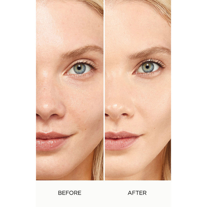 Before and after results of using Laura Mercier Flawless Lumière Radiance-Perfecting Foundation variant: 1C1 SHELL