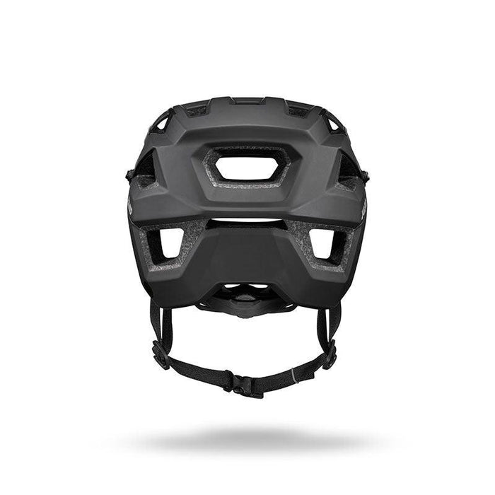 The Julbo USA Forest mountain bike helmet, shown from the back against a white background, features multiple geometric vents for airflow and an adjustable fit with an easy-to-use chin strap.