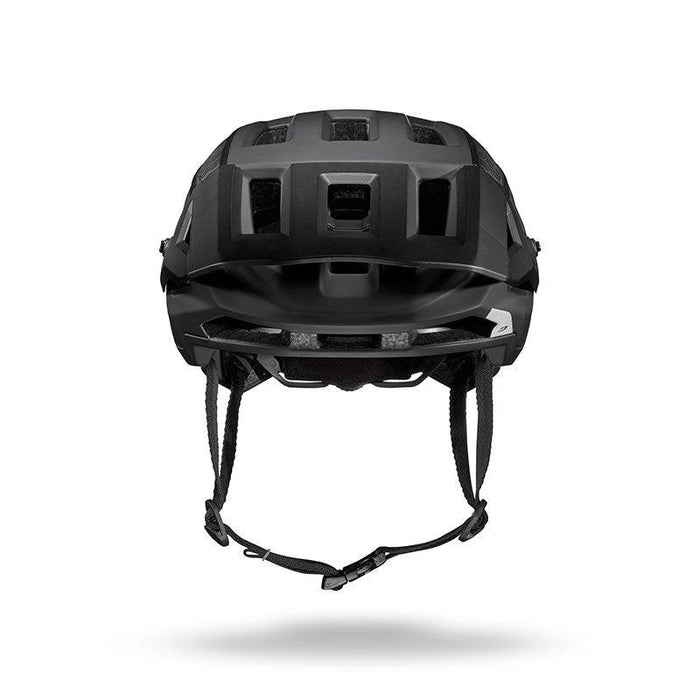 The Julbo USA Forest mountain bike helmet is shown from the front, featuring an adjustable fit and chin straps hanging down, set against a plain white background.