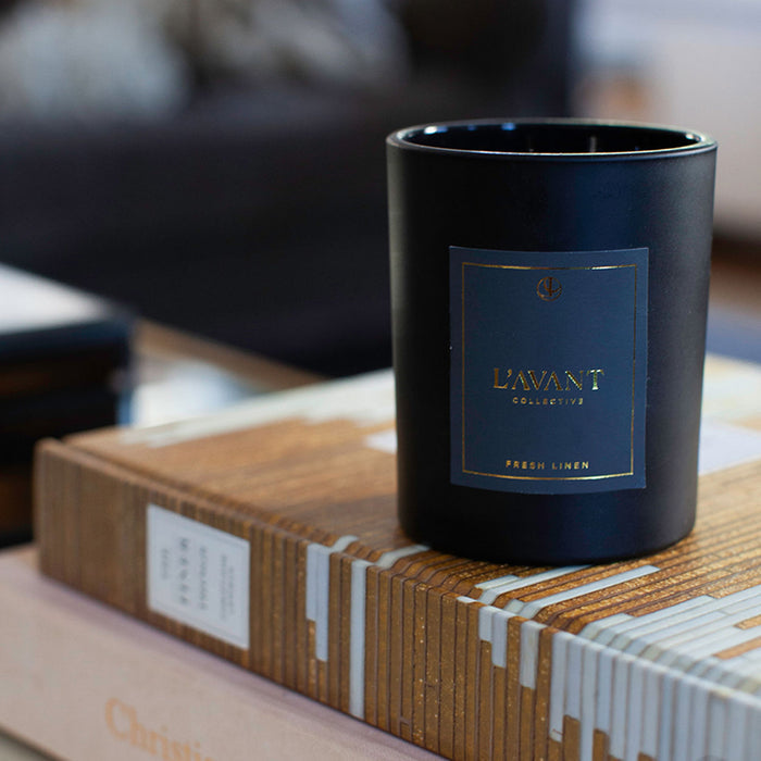Lifestyle image of L’Avant Collective Fresh Linen Candle variant: Black
