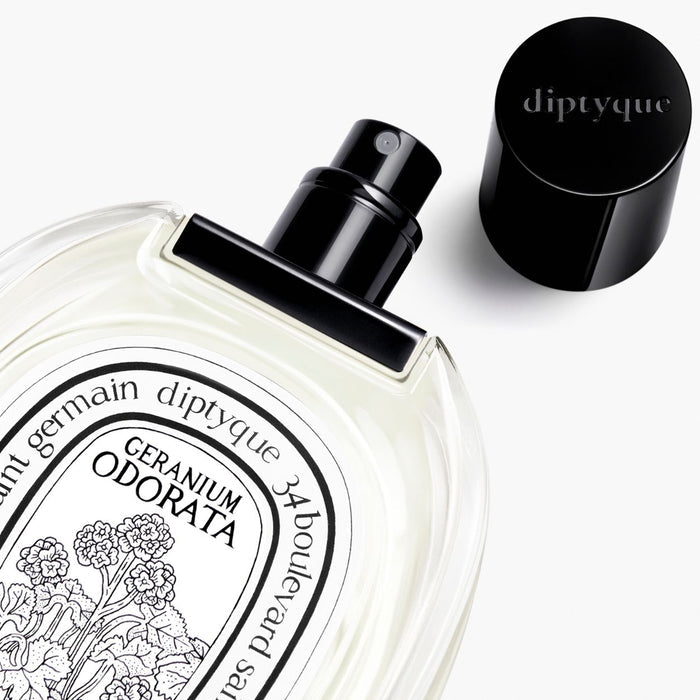 Image of an open Diptyque Geranium Odorata Eau De Toilette