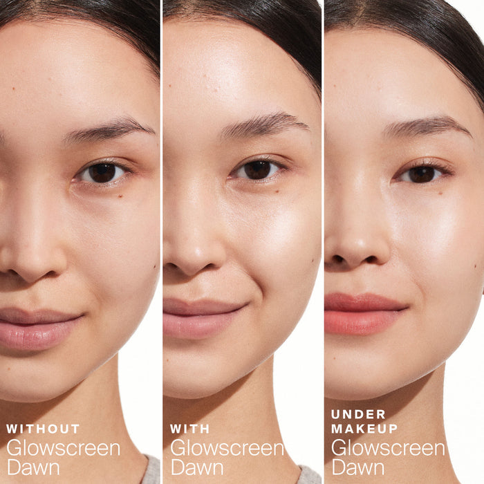 Before and after results of using Supergoop! Glowscreen SPF 40 variant: Dawn - 1.7 fl oz