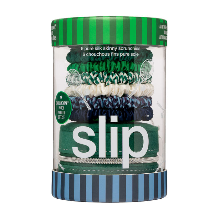 Image of the Slip Hair On Point Skinny Scrunchies with Pouch box
