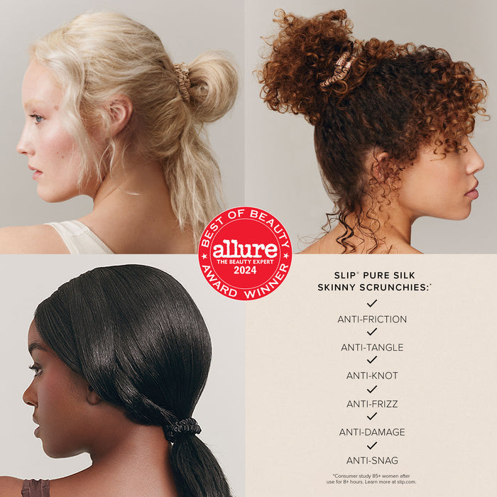 Information related to Slip Hair On Point Skinny Scrunchies with Pouch