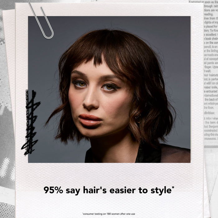 Model image of Bumble and Bumble Hairdresser's Invisible Oil Heat/UV Protective Primer for Dry, Frizzy Hair