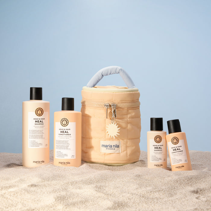 Top-view image of Maria Nila Head & Hair Heal Beauty Bag Mother's Day Gift Set (Limited Edition)