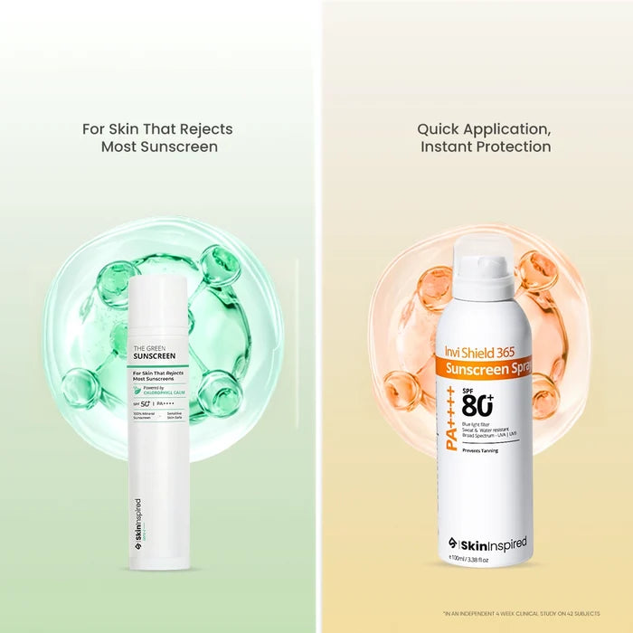 SkinInspred Green Sunscreen and Body Spray Sunscreen Gradient Image