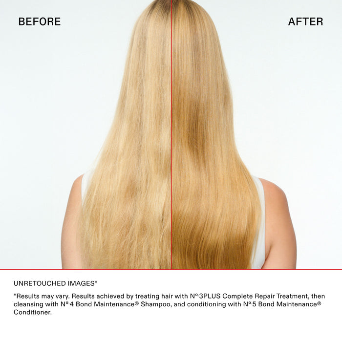 Before and after results of using Olaplex Healthy Hair Discovery Set (Limited Edition)