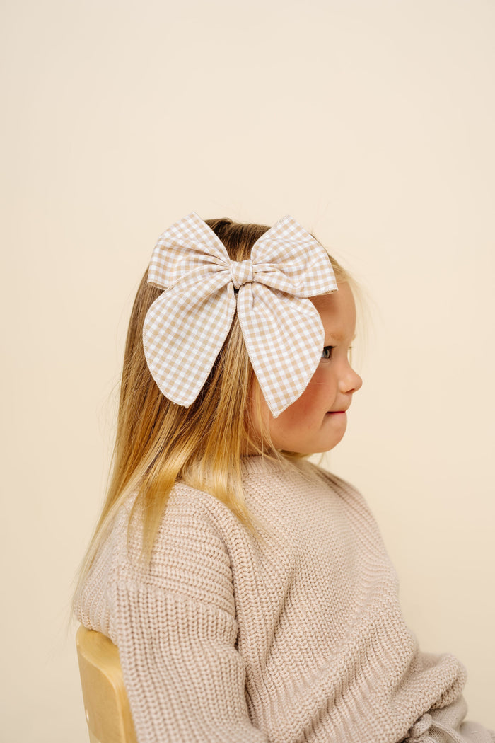 Heirloom Bow - Tan Gingham
