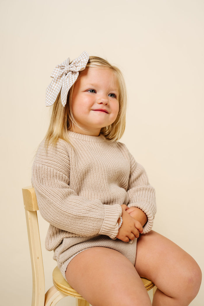 Heirloom Bow - Tan Gingham