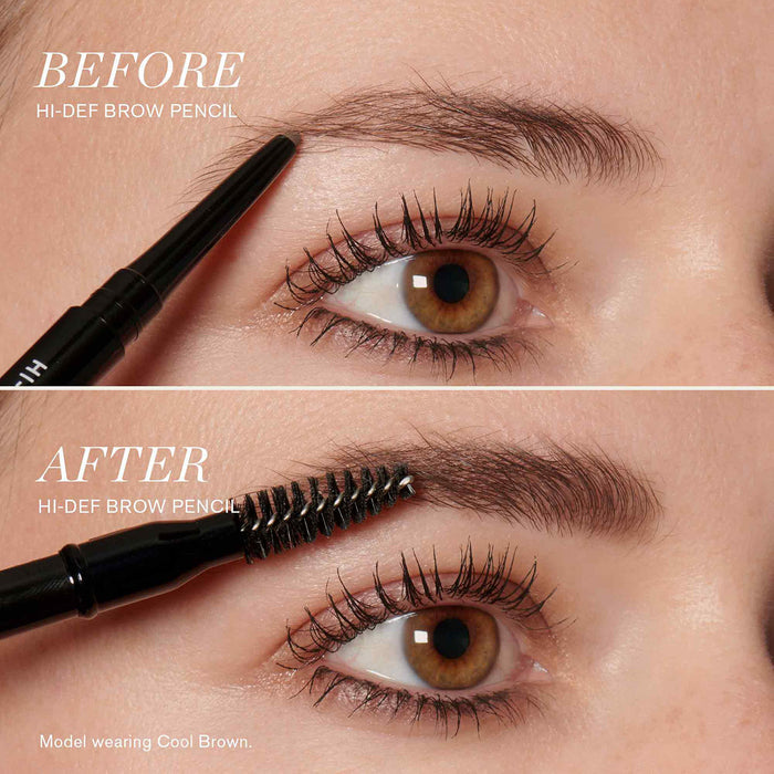 Before and after results of using RevitaLash Hi Def Brow Pencil variant: Cool Brown