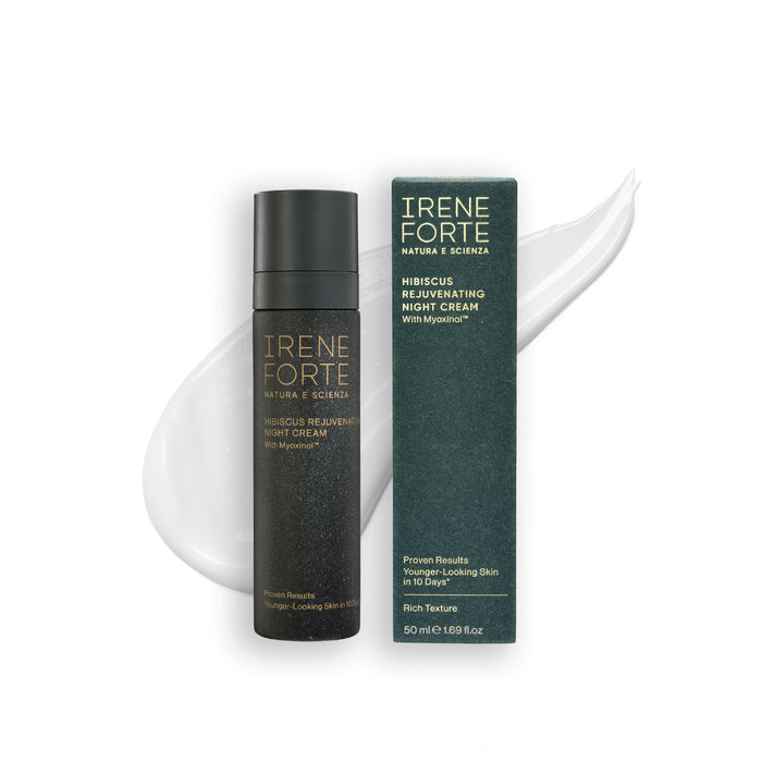 Image of an open Irene Forte Hibiscus Night Cream With Myoxinol