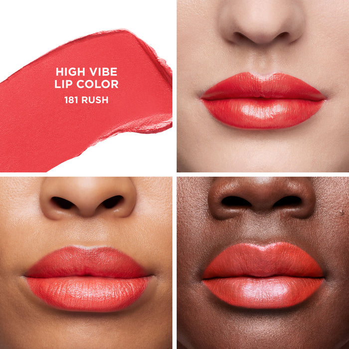 Model image of Laura Mercier High Vibe Lip Color variant: 181 Rush