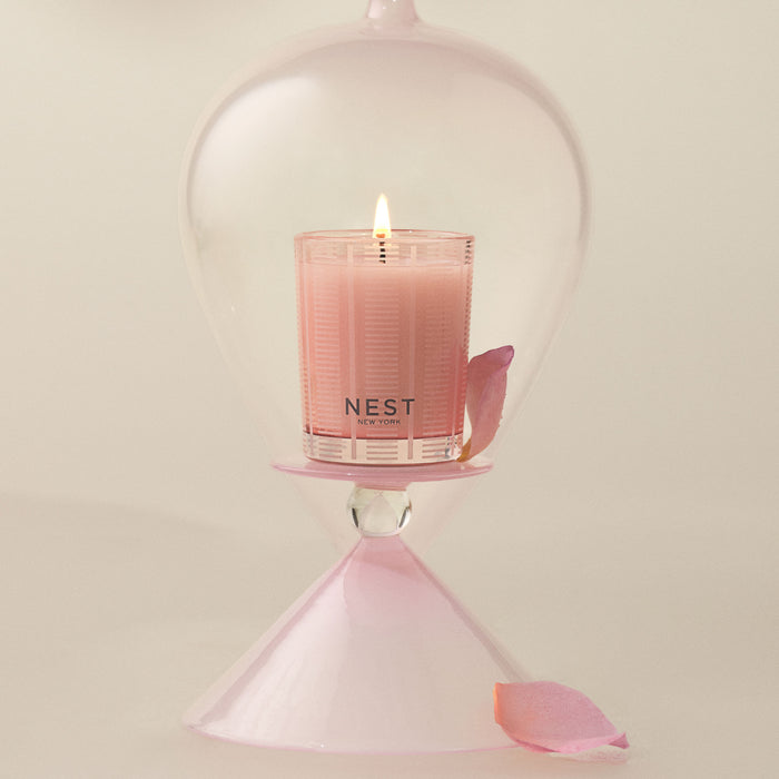 Lifestyle image of Nest Himalayan Salt & Rosewater Candle variant: 2 oz (Votive)