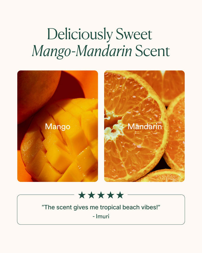 Mango and mandarin scent profile with five-star tropical review
