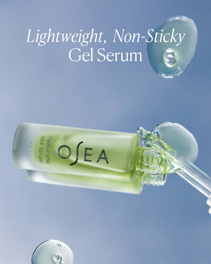 Lightweight, non-sticky gel serum texture demonstrating fast-absorbing formula