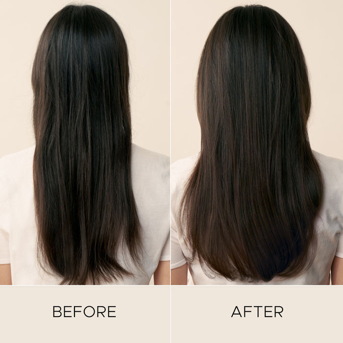 Before and after results of using Christophe Robin Hydrating Leave-In Cream