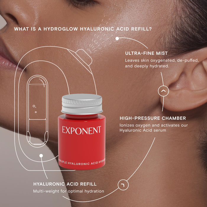 Lifestyle image of Exponent HydroGlow Oxygen Ionizer Hyaluronic Acid Refill