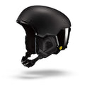 Julbo Eyewear’s Hyperion - MIPS helmet, shown on a white background, offers ear protection, an adjustable chin strap, and yellow MIPS technology label—ideal for ski or snowboard freeride adventures.
