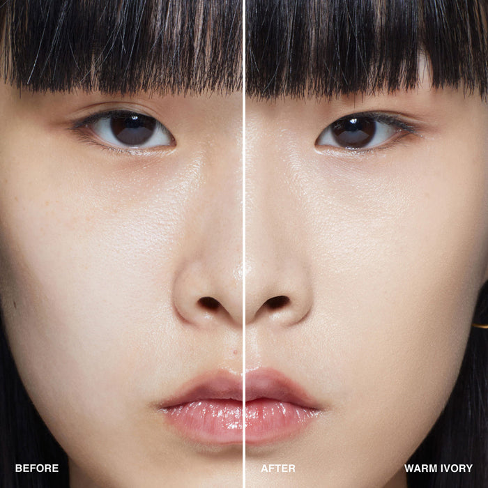 Before and after results of using Bobbi Brown Intensive Serum Foundation SPF 40/30 variant: Warm Ivory
