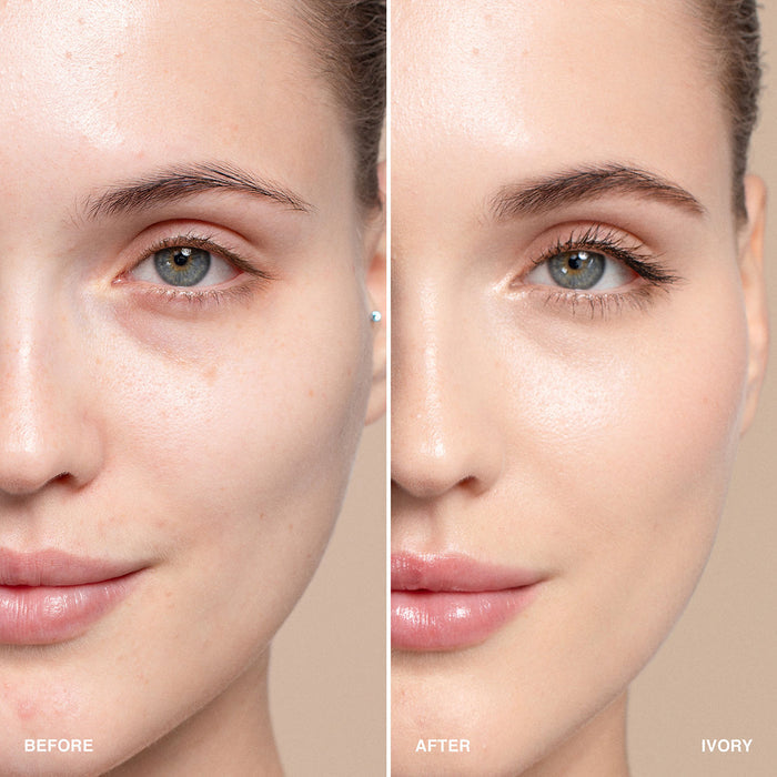 Before and after results of using Bobbi Brown Intensive Skin Serum Concealer variant: Ivory