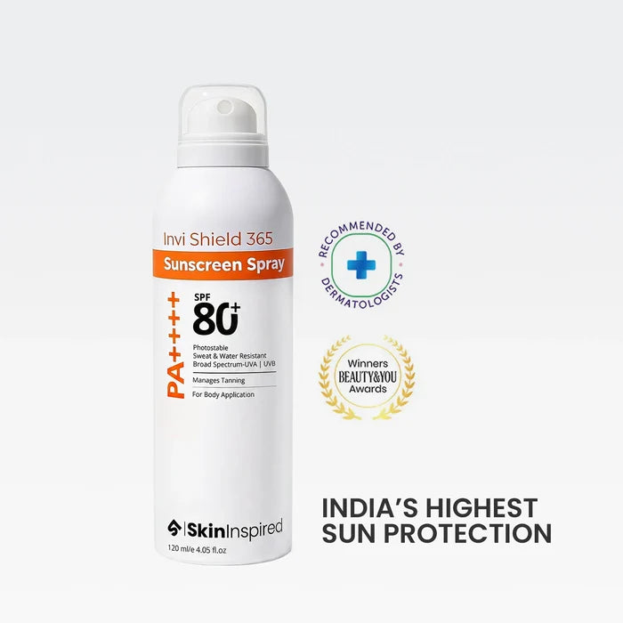 Skininspired Invishield Body Sunscreen Spray (100ml + 20ml) extra | Light Weight Sunscreen Spray