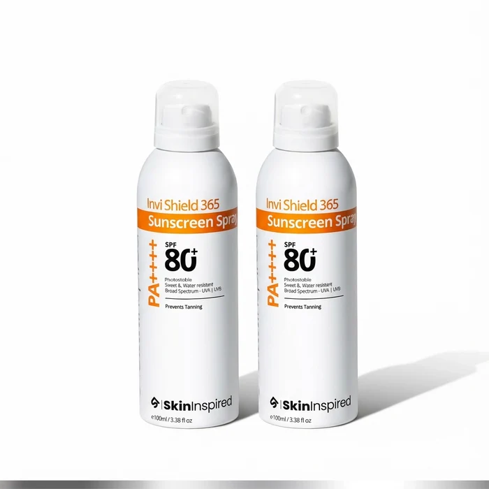 Invi Shield 365 Body Sunscreen Spray SPF 80 PA++++ Pack of 2