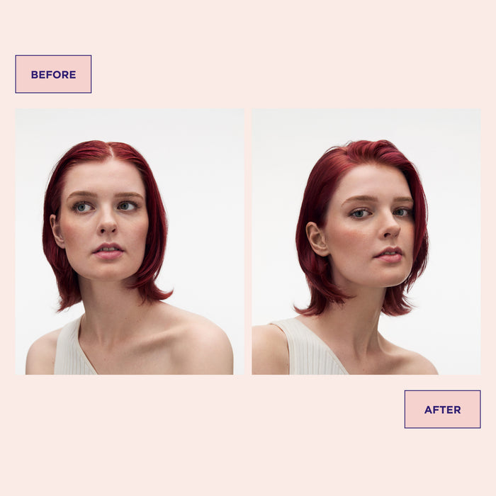 Before and after results of using Maria Nila Invisidry Shampoo