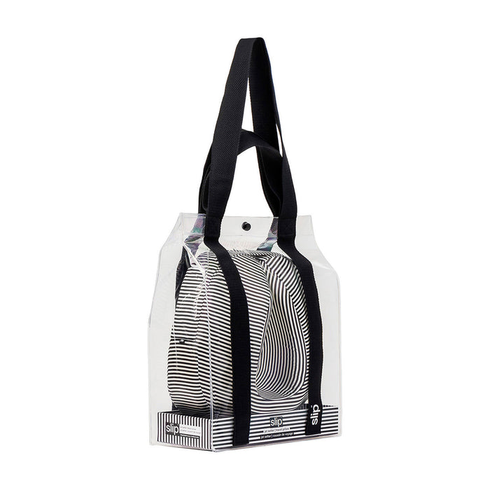 Image of an open Slip Jet Setter Travel Pillow variant: Bon Voyage