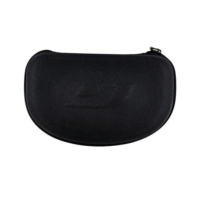 The Julbo Premium Hard Case by Julbo Eyewear is a black, textured hard shell with a zipper, offering dependable protection for your sunglasses. Shown against a white background.