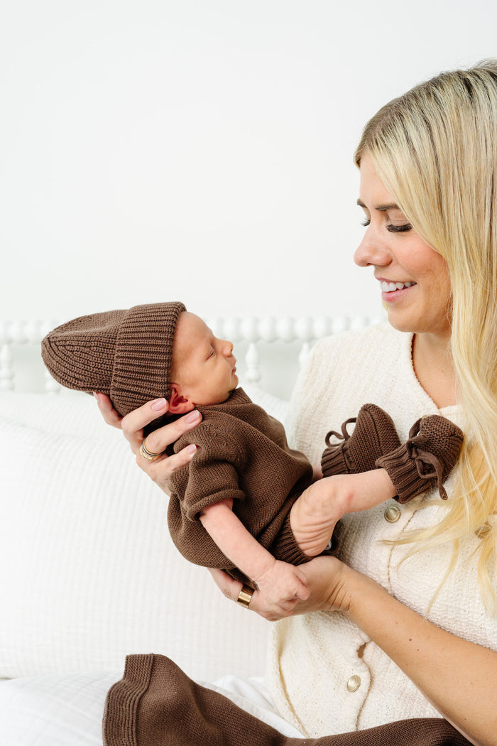 Knit Booties - Cocoa