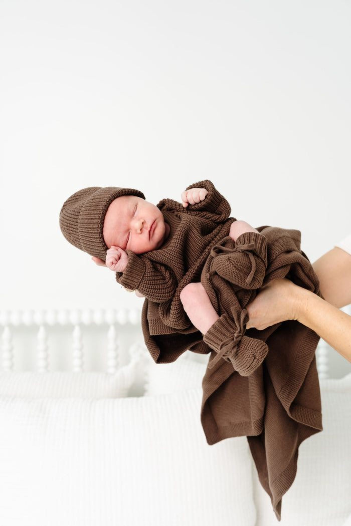 Knit Booties - Cocoa