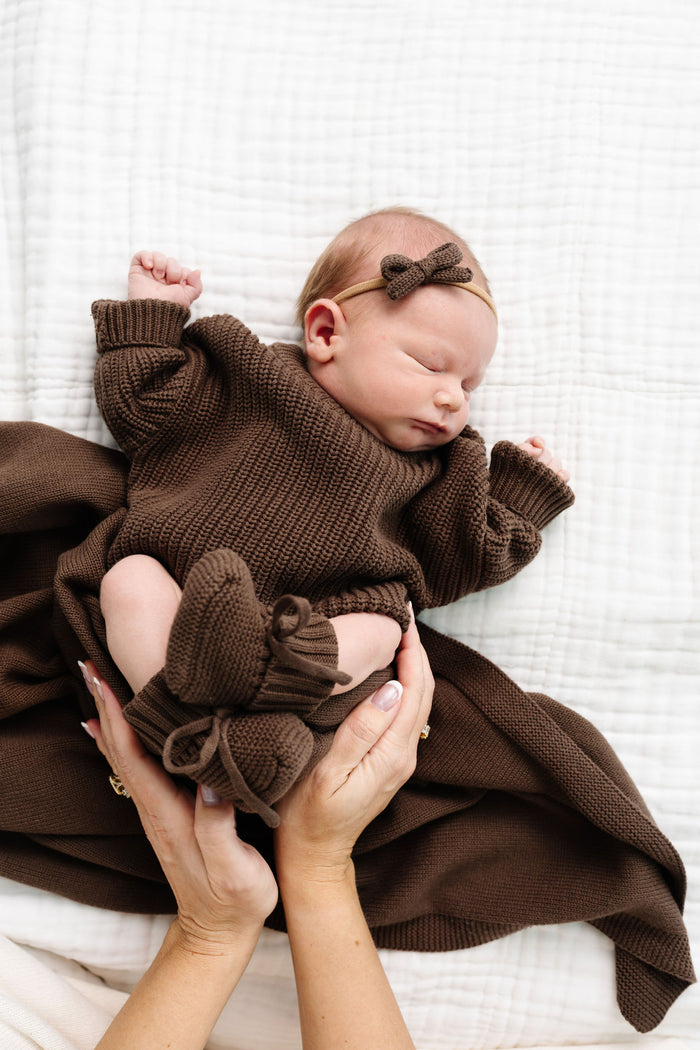 Knit Booties - Cocoa