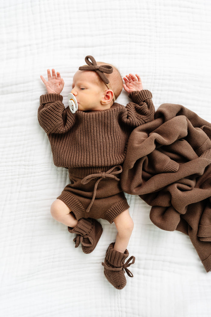 Knit Booties - Cocoa