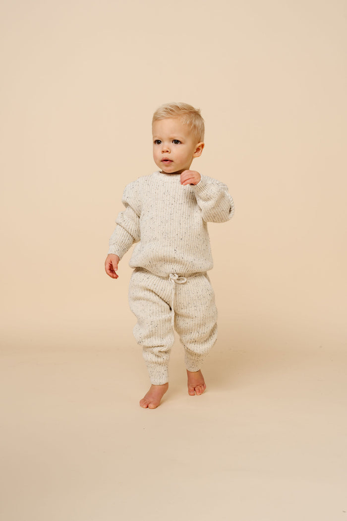 Knit Jogger Pant - Cream Speckle