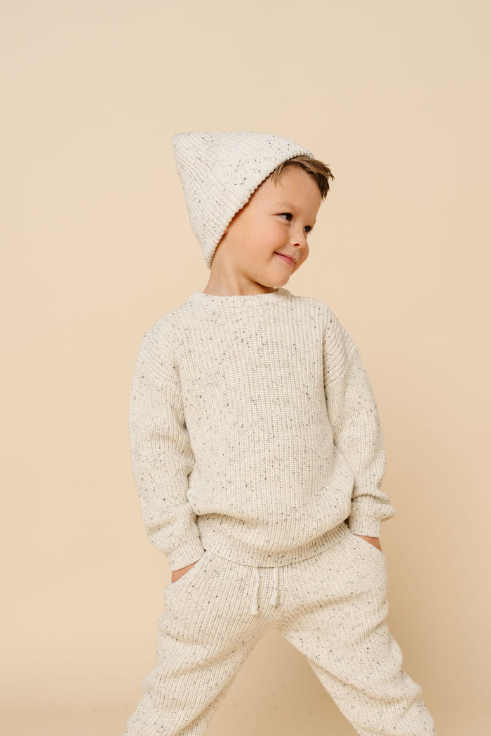 Knit Jogger Pant - Cream Speckle