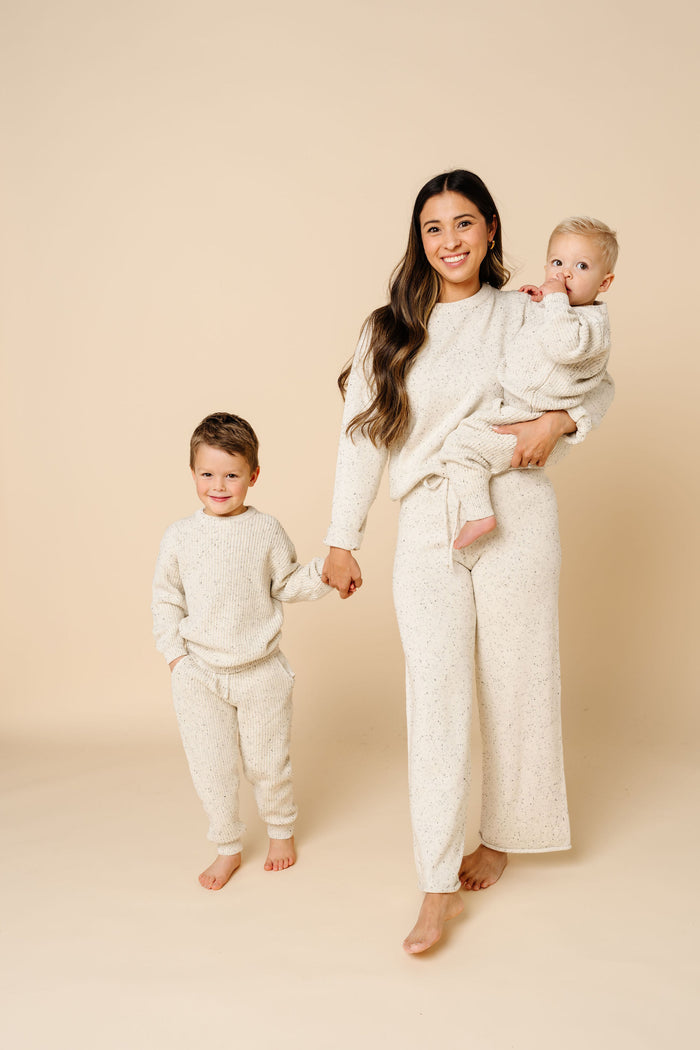 Knit Jogger Pant - Cream Speckle