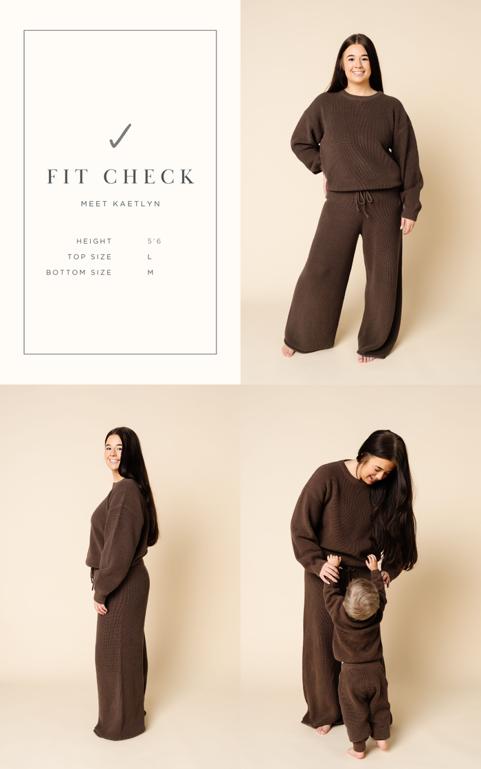 Knit Women's Chunky Wide Leg Pant - Black