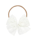 Lace Bow - Dove Headband
