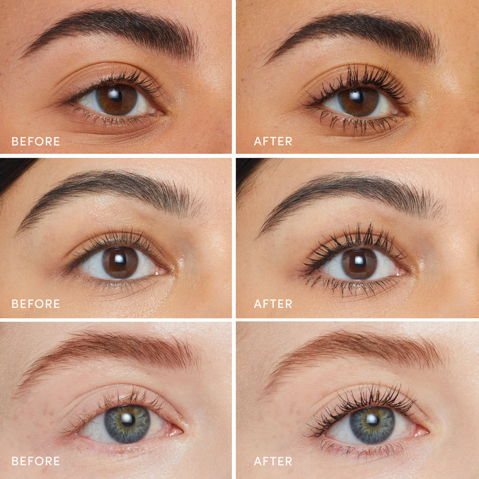 Before and after results of using Jane Iredale Black variant: Black