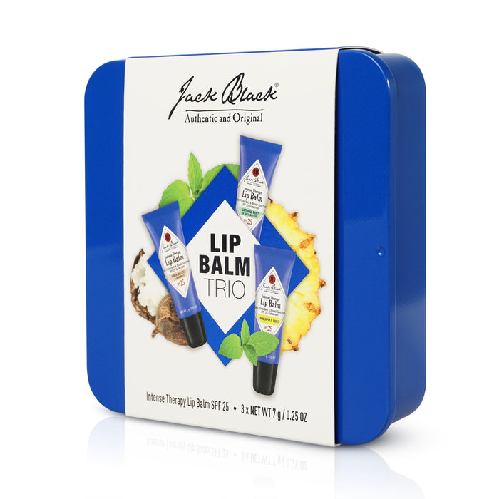 Image of the Jack Black Lip Balm Trio SPF 25 box