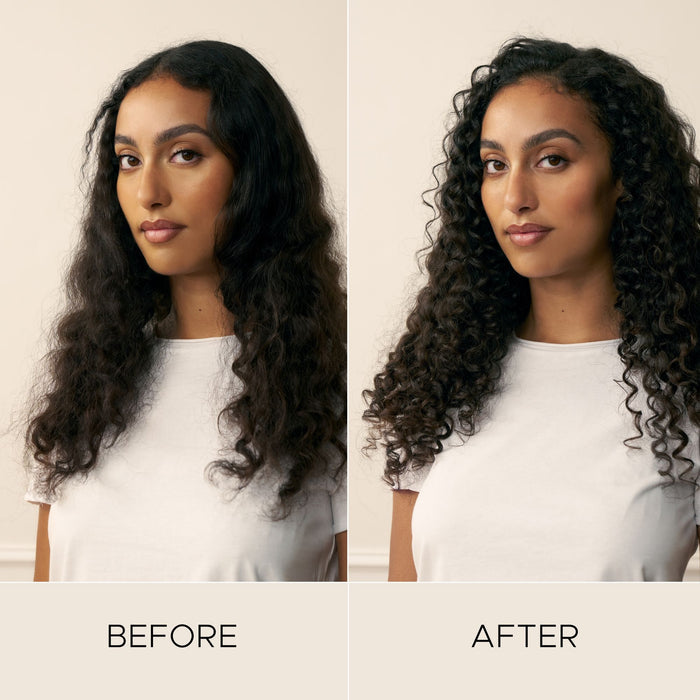 Before and after results of using Christophe Robin Luscious Curl Defining Cream
